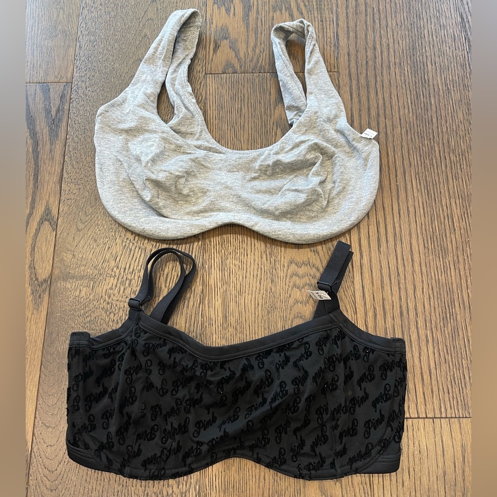 Lot of 2 Pink by Victoria’s Secret Bras S Small DD Brand New